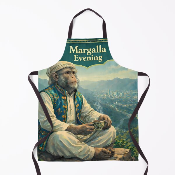 Item preview, Margalla Evening Pakistan Monkey Mountain Travel Poster designed and sold by AuraloomAtelier.