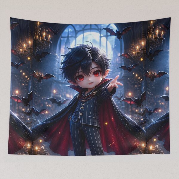Item preview, Cute Vampire Prince in Pajamas Cute Gothic Art Print designed and sold by sigmaartstudio.
