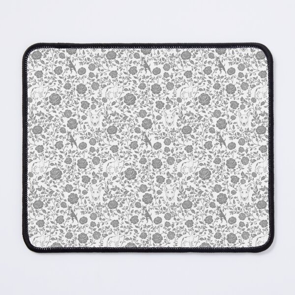 Item preview, Bull Terrier Floral Silhouette Pattern | Bold Dog Botanical Design in Grey designed and sold by WildLakePatterns.