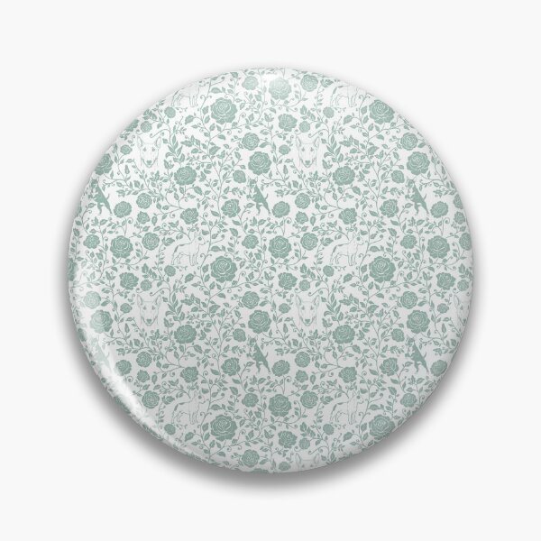 Item preview, Bull Terrier Floral Silhouette Pattern | Bold Dog Botanical Design in Green designed and sold by WildLakePatterns.