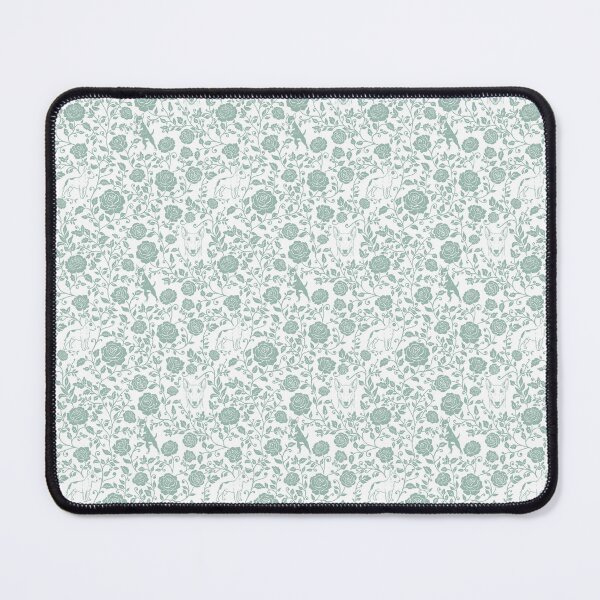 Item preview, Bull Terrier Floral Silhouette Pattern | Bold Dog Botanical Design in Green designed and sold by WildLakePatterns.
