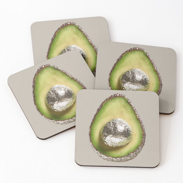 Item preview, Silver Avocado – Metallic Avocado Art Design for Food Lovers designed and sold by WordPlayStudio.