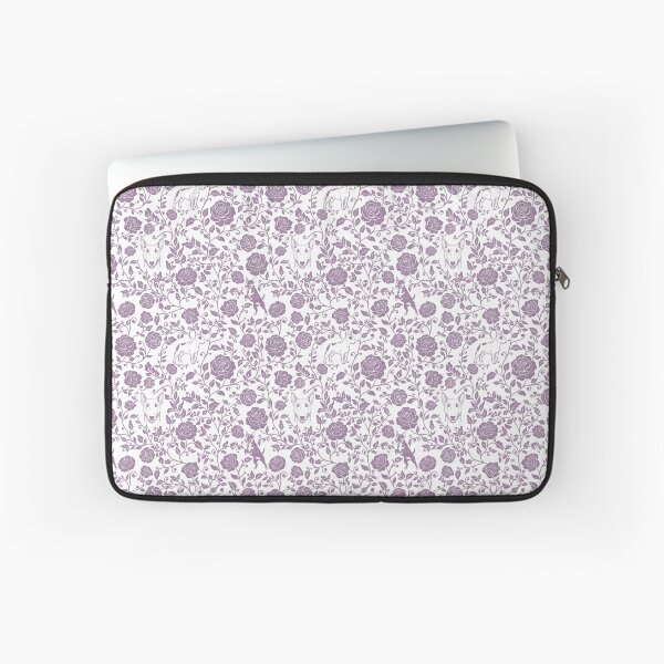 Item preview, Bull Terrier Floral Silhouette Pattern | Bold Dog Botanical Design in Lavender designed and sold by WildLakePatterns.
