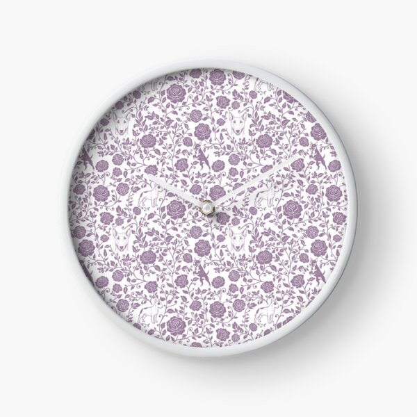Item preview, Bull Terrier Floral Silhouette Pattern | Bold Dog Botanical Design in Lavender designed and sold by WildLakePatterns.
