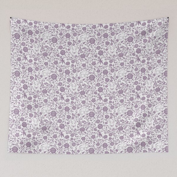 Item preview, Bull Terrier Floral Silhouette Pattern | Bold Dog Botanical Design in Lavender designed and sold by WildLakePatterns.