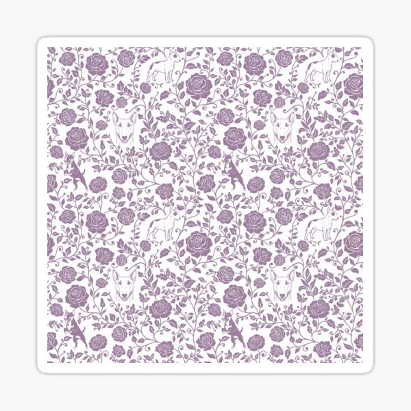 Item preview, Bull Terrier Floral Silhouette Pattern | Bold Dog Botanical Design in Lavender designed and sold by WildLakePatterns.