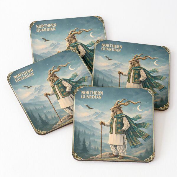 Item preview, Northern Guardian Markhor Pakistan Mountain Travel Poster designed and sold by AuraloomAtelier.