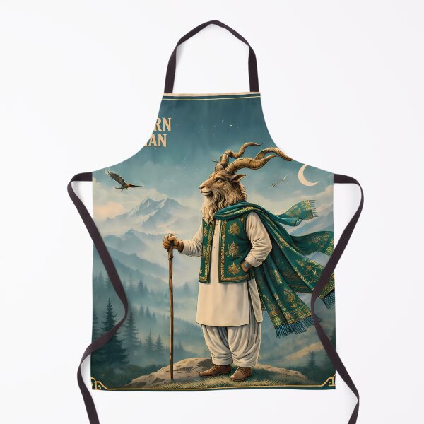 Item preview, Northern Guardian Markhor Pakistan Mountain Travel Poster designed and sold by AuraloomAtelier.