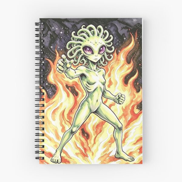 Item preview, Snake Hair Alien with Flames – Space Fantasy Art designed and sold by TeyArtWork.
