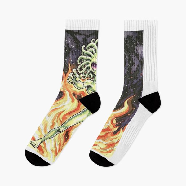 Item preview, Snake Hair Alien with Flames – Space Fantasy Art designed and sold by TeyArtWork.