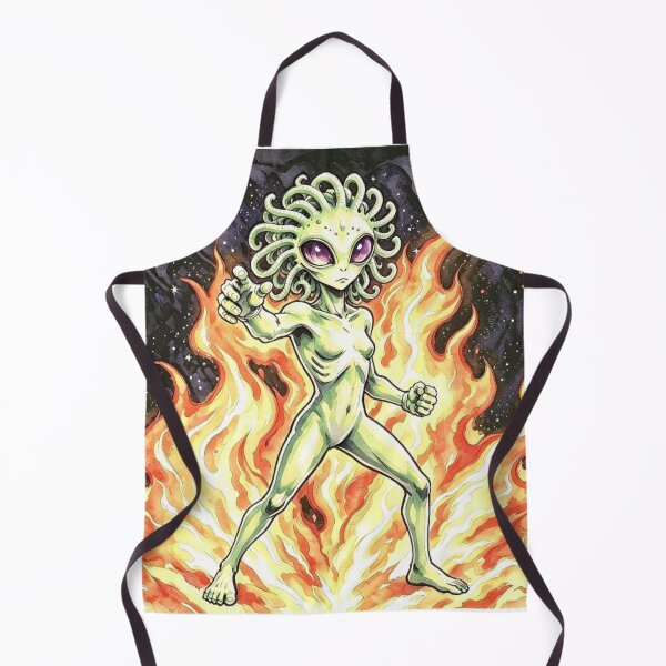 Item preview, Snake Hair Alien with Flames – Space Fantasy Art designed and sold by TeyArtWork.
