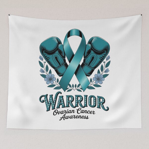 Item preview, Ovarian Cancer Warrior Ovarian Cancer Awareness Cancer Boxing Gloves Ribbon designed and sold by TrinaEspinoza.