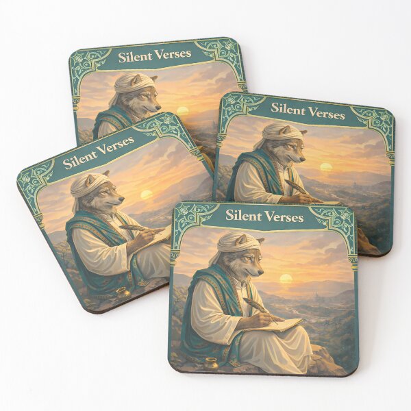 Item preview, Silent Verses Pakistan Wolf Poet Sunset Travel Poster designed and sold by AuraloomAtelier.