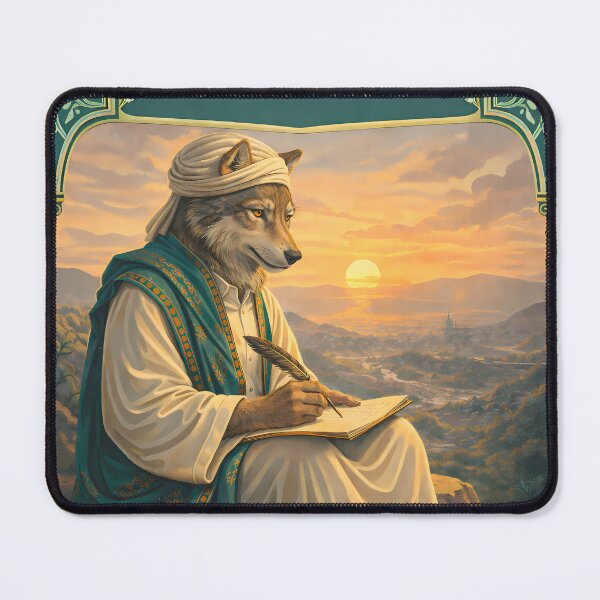 Item preview, Silent Verses Pakistan Wolf Poet Sunset Travel Poster designed and sold by AuraloomAtelier.