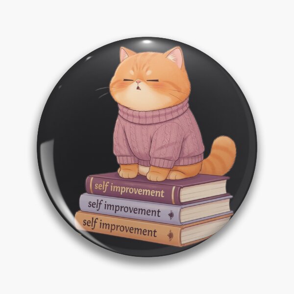 Item preview, Cozy Self Improvement Cat Sweater Sticker designed and sold by Moody Vibes Studio.