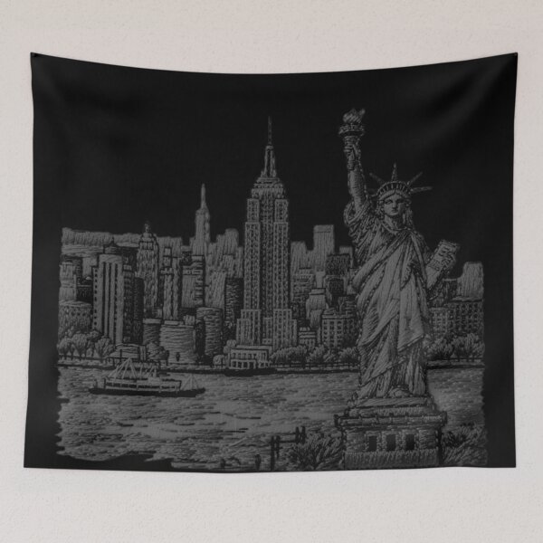 Item preview, A dreamlike "embroidered" New York with the Statue of Liberty designed and sold by Segasprojects.