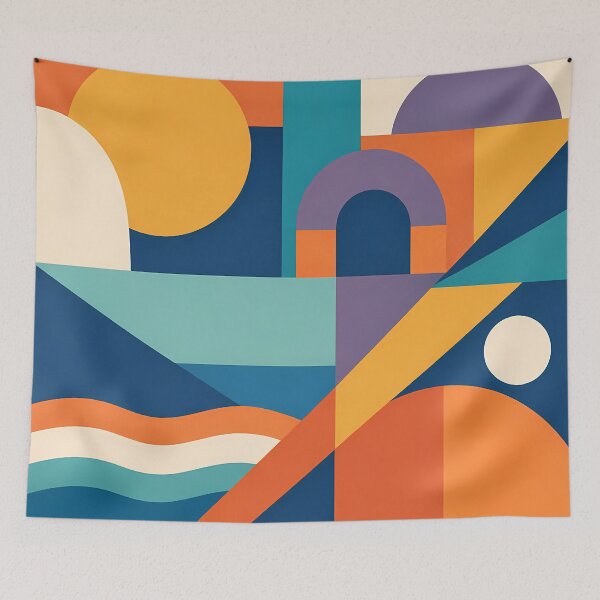 Item preview, Colourful Geometric Landscape Pattern designed and sold by InkSmithery.