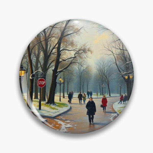 Item preview, People in the park in Winter. designed and sold by oldMastersofart.