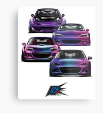 MAZDA MIATA MX5 GENERATIONS PURPLE MC Metal Print
