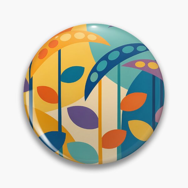 Item preview, Geometric Botanical Stems with Colourful Leaves designed and sold by InkSmithery.