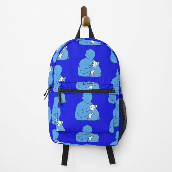 Item preview, Cute Cat Lover Minimalist Illustration – Cozy Blue Aesthetic Pet Hug Art designed and sold by zohocreations.