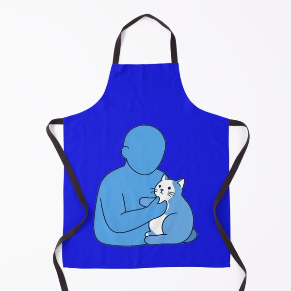 Item preview, Cute Cat Lover Minimalist Illustration – Cozy Blue Aesthetic Pet Hug Art designed and sold by zohocreations.