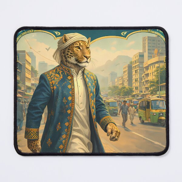 Item preview, Urban Presence Pakistan Leopard City Travel Poster designed and sold by AuraloomAtelier.