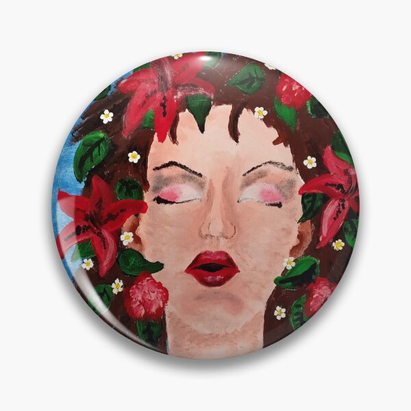 Item preview, Acrylic painting art women with flowers in the hair in front of water Kupala night, Slavic midsummer fest designed and sold by Lenasminiland.