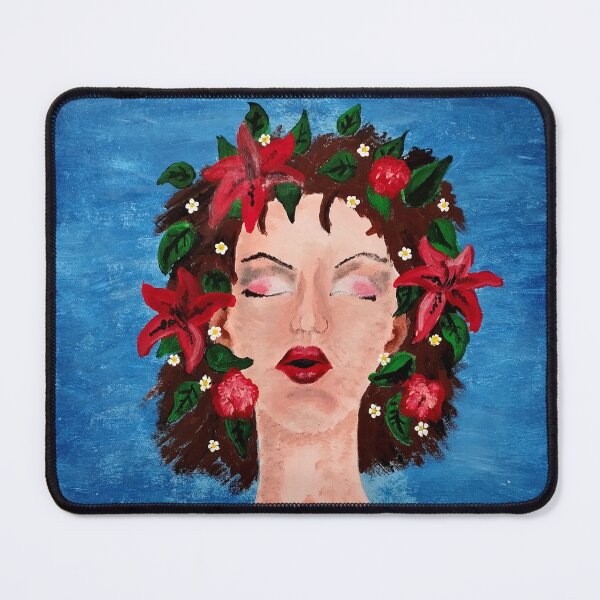 Item preview, Acrylic painting art women with flowers in the hair in front of water Kupala night, Slavic midsummer fest designed and sold by Lenasminiland.