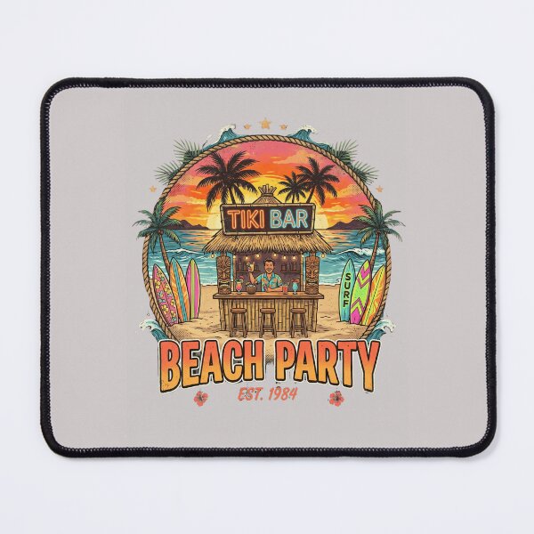 Item preview, Beach Party Retro Tiki Bar Vintage Summer T-Shirt Design designed and sold by designerr23 ⭐⭐⭐⭐⭐.