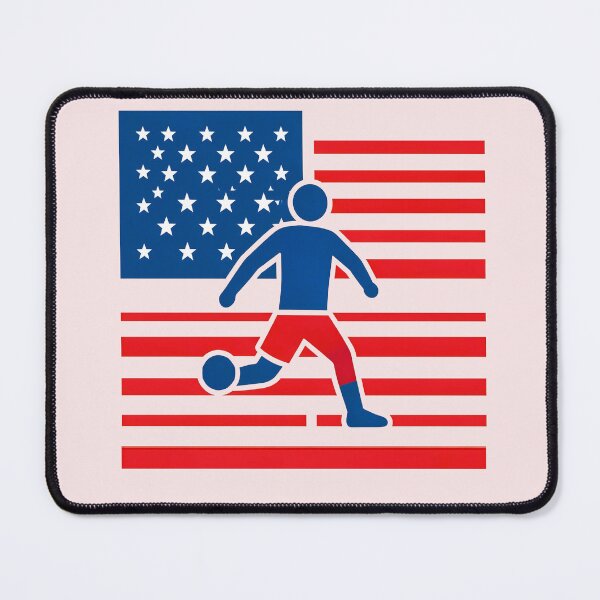 Item preview, USA Soccer Player Silhouette with American Flag – Patriotic Football Fan Design designed and sold by zohocreations.