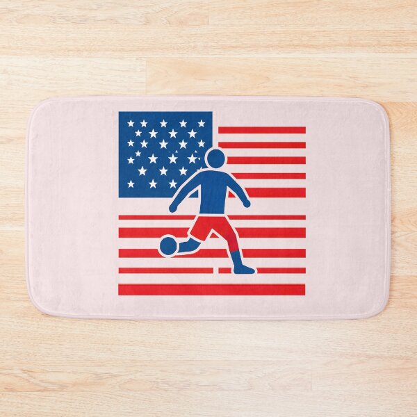 Item preview, USA Soccer Player Silhouette with American Flag – Patriotic Football Fan Design designed and sold by zohocreations.