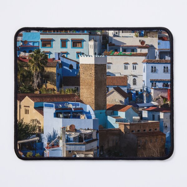 Item preview, Chefchaouen Blue City Architecture and Minaret - Morocco designed and sold by Two-Tickets-To.