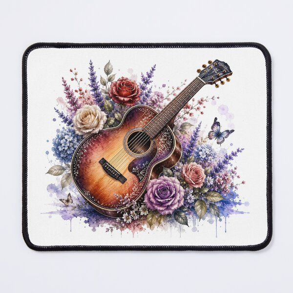 Item preview, Rustic Floral Guitar Art designed and sold by PetalGarden.
