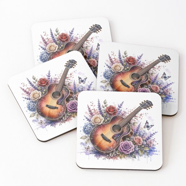 Item preview, Rustic Floral Guitar Art designed and sold by PetalGarden.