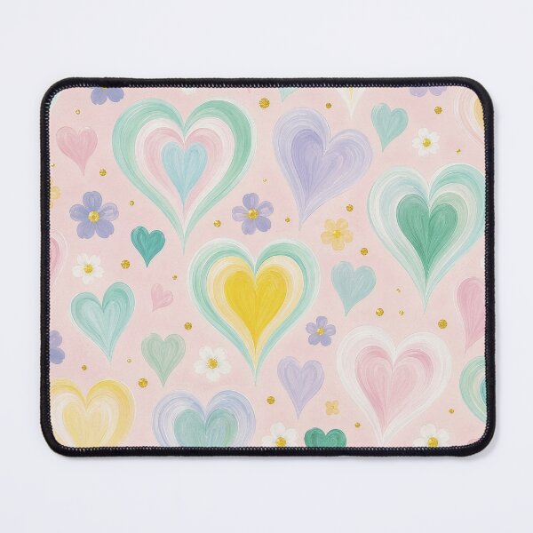 Item preview, Layered Hearts and Flower Watercolor Pattern designed and sold by Lizetteh.