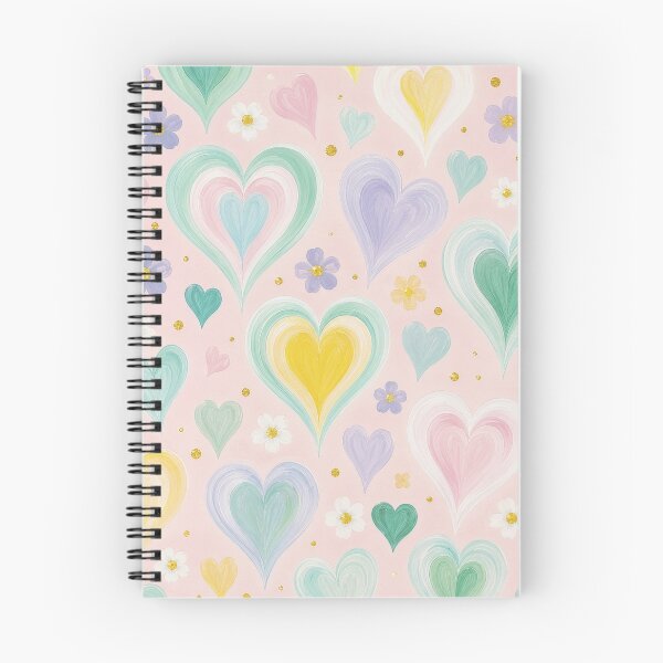 Item preview, Layered Hearts and Flower Watercolor Pattern designed and sold by Lizetteh.