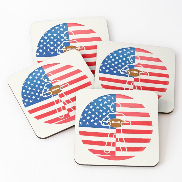 Item preview, USA Football Player Silhouette – American Flag Patriotic Sports Design designed and sold by zohocreations.