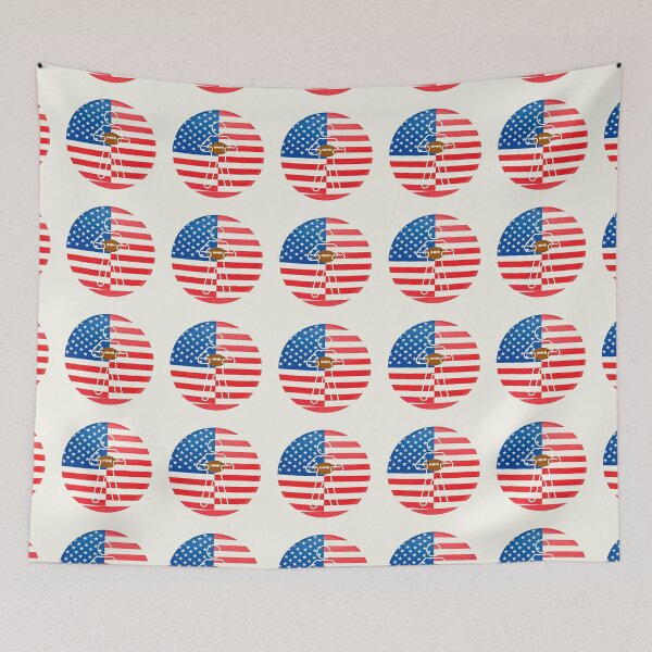 Item preview, USA Football Player Silhouette – American Flag Patriotic Sports Design designed and sold by zohocreations.