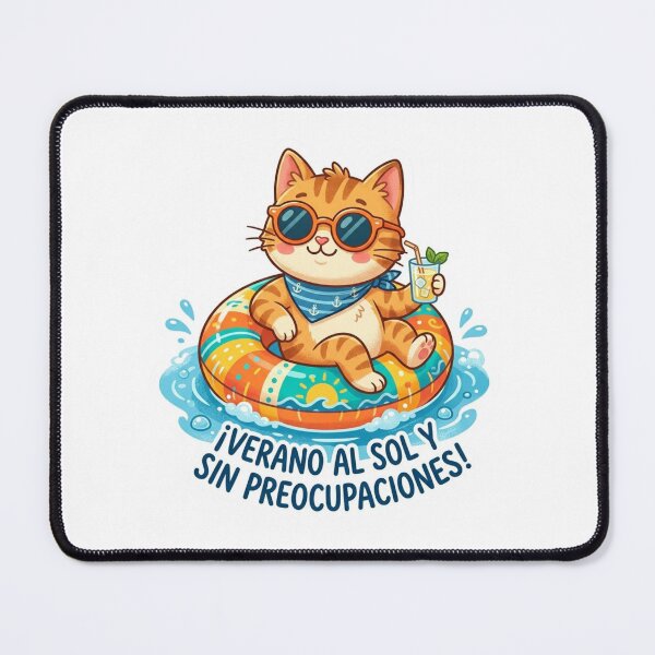 Item preview, ☀️? This kitten's only stress... is the ice melting in his lemonade! ?? designed and sold by Opps-diseño.