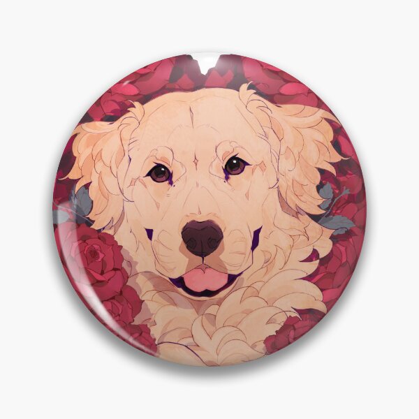 Item preview, Golden retriever with heart shaped roses designed and sold by Giulialibard.