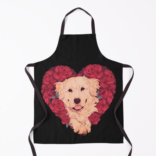 Item preview, Golden retriever with heart shaped roses designed and sold by Giulialibard.