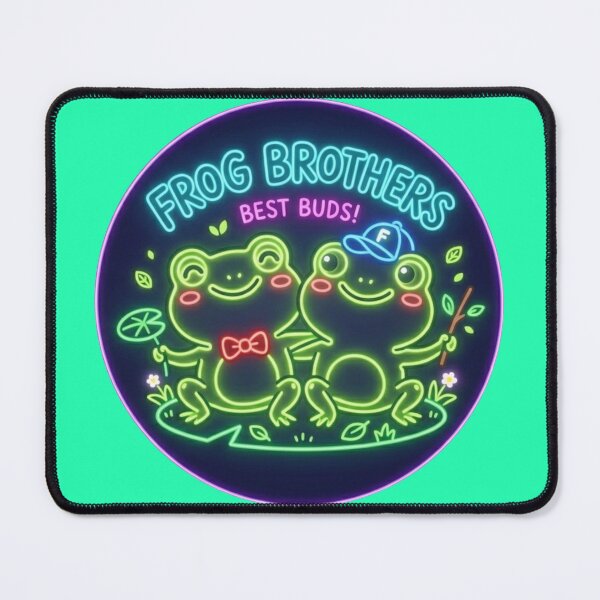 Item preview, Frog Brothers – Cute Cartoon Frog Friendship Adventure Design Neon designed and sold by ArtsyExplorer.