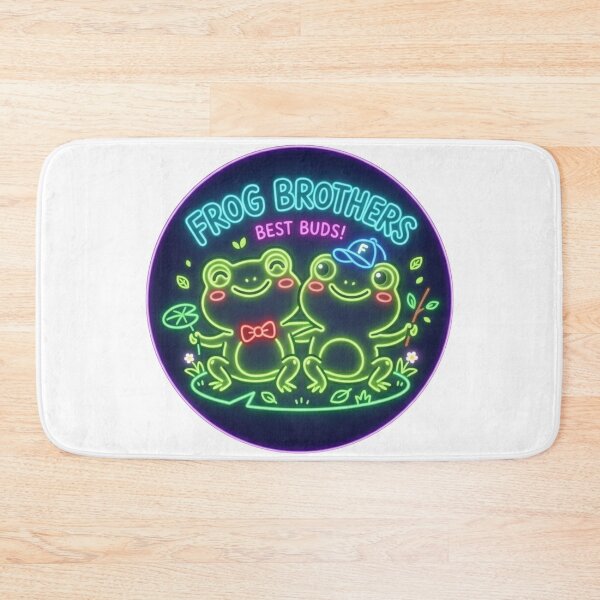 Item preview,  Frog Brothers – Cute Cartoon Frog Friendship Adventure Design Neon designed and sold by ArtsyExplorer.