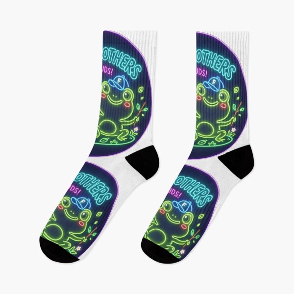 Item preview,  Frog Brothers – Cute Cartoon Frog Friendship Adventure Design Neon designed and sold by ArtsyExplorer.