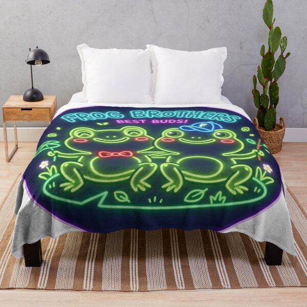 Item preview,  Frog Brothers – Cute Cartoon Frog Friendship Adventure Design Neon designed and sold by ArtsyExplorer.