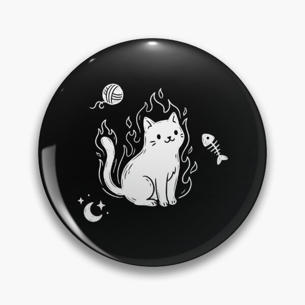 Item preview, Celestial Fire Cat Minimalist White Line Art designed and sold by WhiteInkMini.