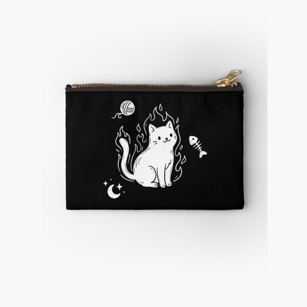 Item preview, Celestial Fire Cat Minimalist White Line Art designed and sold by WhiteInkMini.