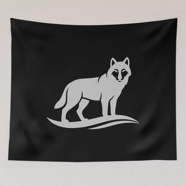 Item preview, Minimalist Wolf Silver Silhouette Nature Sticker designed and sold by EimSol.