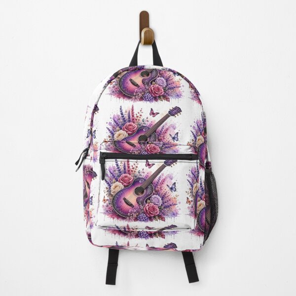 Item preview, Purple Floral Guitar Watercolor designed and sold by PetalGarden.